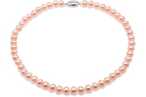 JYX Pearl Ensemble collier, bracelet et boucles d'oreilles en perles de culture d'eau douce Rose 8-9 mm