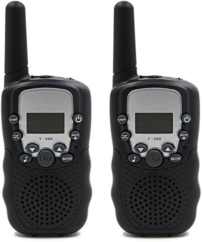 UKXHY Walkie Talkies, 2pcs Kids Walkie Talkie Children Walky Talky Toys PMR446MHz 3 KM Range 0.5W 8 Channels 2 Way Radio Battery Operated for Outdoor Camping Hiking Field Survival (Black)