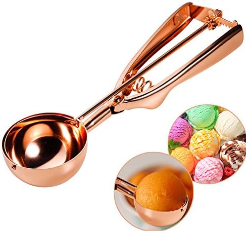 Ice Cream Scoops Cookie Scoop Copper Sausage Ball Scoop Stainless Steel Scoop Melon Baller Fruit Salad Scoop Truffle Scoop-Ideal for Scoop and Drop Cookie Dough or Cake Pops 60MM
