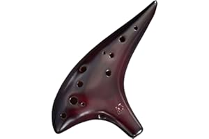 AWEF Ocarina "Ocean Notes" Graceful Shape 12 Holes Ceramic Ocarina in C Major Smoked Coffee