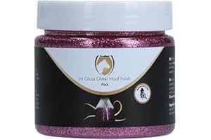 Holland Animal Care Hi Gloss Glitter Hoof Polish - Paillettes pour sabots et pelages - Soin des sabots - Hydratant - Avec pinceau - Sans microplastique - 150 ml - Rose