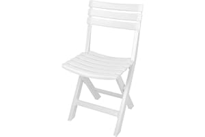 Ipae-Progarden Komodo indonésien Effet Chaise Pliante, Plastique, Blanc, 44 x 41 x 78 cm