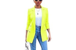 Minetom Femme Élégant Blazer à Manches Longues Slim Fit OL Bureau Affaires Veste De Costume Manteau Cardigan Blouson Jacket