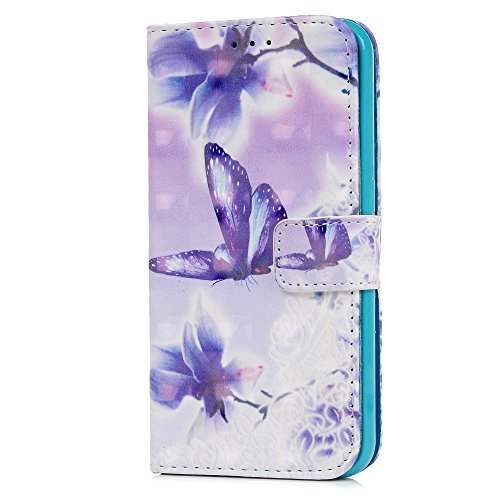 Lanveni S6 H  lle  Handyh  lle f  r Flip Case Cover PU Lederh  lle Schutzh  lle Magnetverschluss Ledertasche mit Stander Function Brieftasche Card Slo