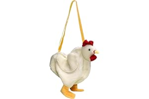 IQYU Handtaschen Damen,Frauen Kuriertasche Plüsch Hühnertasche Huhn Plüsch Umhängetasche, Hähnchen Gockel Huhn Henne Schultertasche für Damen Rucksack Schultasche Handtasche Hühnergeldbörse