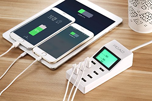 PAO 8 inteligentes Puertos USB con la sola pantalla multi-puerto del cargador para el iPhone de Apple  iPad  Samsung y M  s