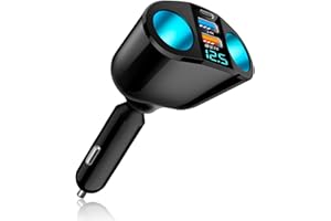 YESIMOLA Sdoppiatore Accendisigari Auto, 120W Presa Accendisigari Doppia, QC3.0/PD/2.4A Doppia Presa Accendisigari Auto, Presa USB Accendisigari 12V/24V, Accendisigari USB per Telefoni Tablet GPS