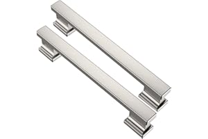 Wotendy 4 uchwyty meblowe, do szafy, uchwyty kuchenne, uchwyty do szuflad, 128 mm, odstęp między otworami, stop cynku, satynowo-nikiel