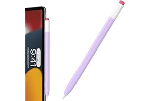 FAFALITHIC Coque classique en silicone compatible avec Apple Pencil Pro et Apple Pencil 2ème génération, prend en charge le chargement magnétique et le double robinet (violet)