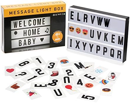 Lightbox, comprafun LED Light Box Film A4 Warm Light Creative with Letters Numbers Symbols Emojis Combination FREE FOR THE WEDDING HOME Photoshoots Birthday Party.