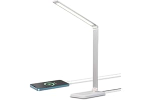 ‎LQWELL LQWELL® Lampa biurkowa LED o zmiennej intensywności, 5 kolorów, 10 poziomów jasności, przyjazna dla oczu lampka nocna, ładowanie USB, sterowanie dotykowe i funkcja pamięci biurowej