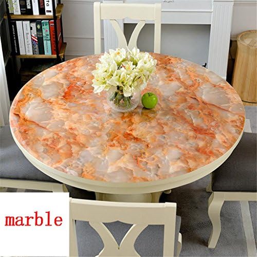 LCYCN Thick PVC Table Covers Protector Round Tablecloth , Oil-Proof/Waterproof Stain-Resistant/Mildew-Proof Easy Clean Marble Pattern Soft Glass Table Mat , Thick 1mm , Round -70cm