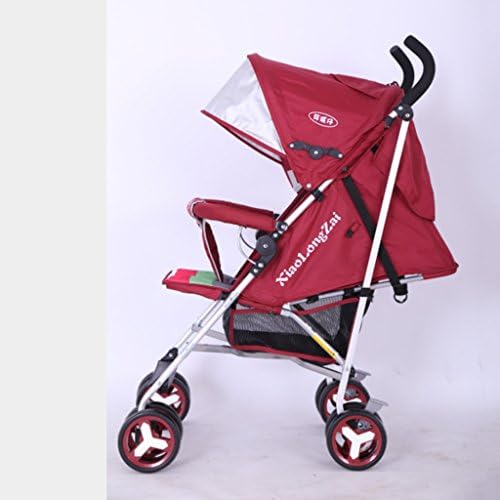 Baby Cart Aluminum Alloy Frame Lightweight Foldable Can Sit/lie Trolley Four-wheel Shock Absorber Adjust Sunshade Awning Sun Protection Five-point Seat Belt Baby Carriage 100*60*43cm