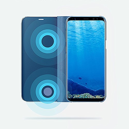 Funda Samsung S8 Plus Clear View Standing Cover  Aursen Carcasa Case para Samsung Galaxy S8 Plus  color azul