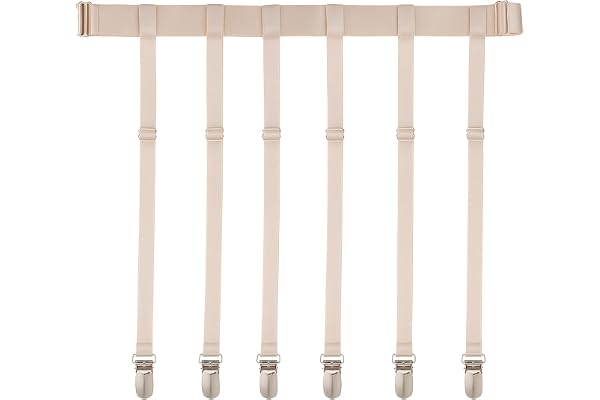 Dam justerbar elastisk lår strumpeband bä lår rem strumpeband plus storlek midja strumpor med 6 metallhängslen klämmor för strumpeband kvinnor flickor brudar