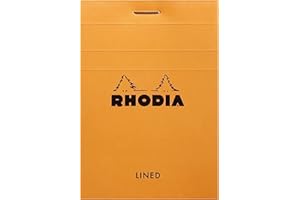 RHODIA - 11600C - Bloc de Notas Grapado N°11 - A7 - 80 Hojas con rayado Separables - Papel Clairefontaine Blanco 80 g/m² - Naranja