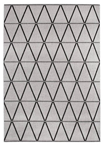 Teppich New Orleans in 2 Designs, moderner & pflegeleichter Webteppich in elegantem Grau, Weiß & Anthrazit, Farbe:Grau;Größe:160 x 230 cm