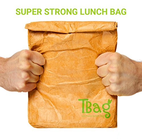 Braunes Papier Lunch Bag Wiederverwendbares SUPER STARKE Isoliertes Beschreibbares Nicht Zerreißbares T.Bag Brown - 5