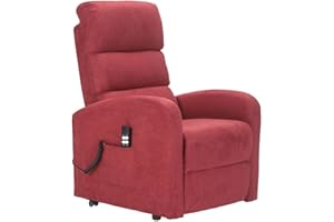 POLTRONE ITALIA Jessica1 Poltrona Alzapersona reclinabile Detraibile 19% Kit 4 ruote seduta micromolle schienale fiocco poltrone elettriche poltrone relax Rosso