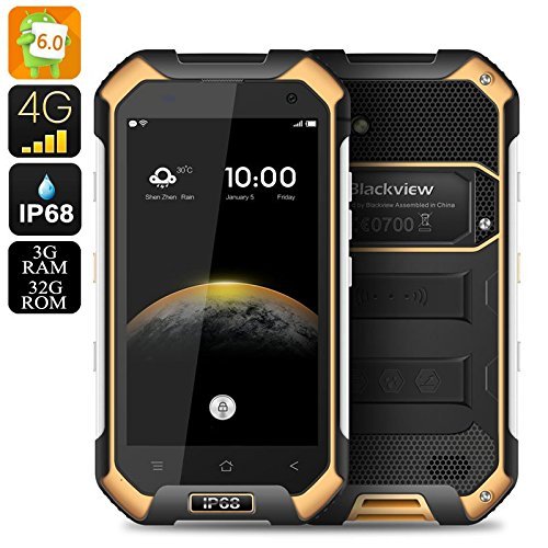 Blackview BV6000 IP68 impermeabile a prova di polvere antiurto 4G smartphone ,4,7Â pollici 4500mAh batteria , Gorilla Glass schermo Rugged, Android 6.0,MT6755 Octa Core 2.0Â GHz 3GB RAM 32GB ROM, 1280*720 pixels, 5MP+13MP Doppia telecamera,NFC,IPS,HD,1080P,Dual SIM, Pulse Fingerprint Sensore per telefono cellulare,Telefono Intelligente