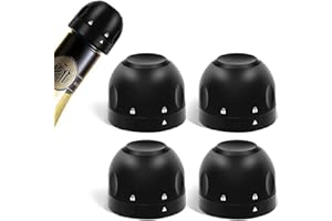 AYADA 4 Stück Sektflaschenverschluß Drehen Silikon, Weinflaschenverschluss Flaschenverschluss Auslaufsichere, Kunststoff Champagner Stopfen für Wein Sekt Still Wein Küche(Schwarz)