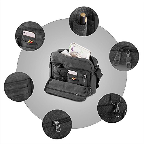 GSTEK Messenger Tasche Kuriertasche Umhängetasche Messenger Bag, Unisex Casual Vintage Stoff Rucksack - 7