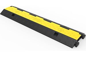 VEVR Kabelskyddsmatta 3 stycken 2 kanaler, 101 x 25 x 5 cm överkörningsskydd för kabel, kabelbro tillverkat av vanligt ter