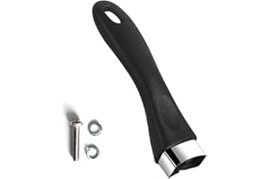Vastsea Manico Universale in Bachelit, Pentole Maniglia, Manico Rimovibile con viti, per Utilizzato Nella Maggior Parte Degli Accessori Pentole da Cucina （Nero）