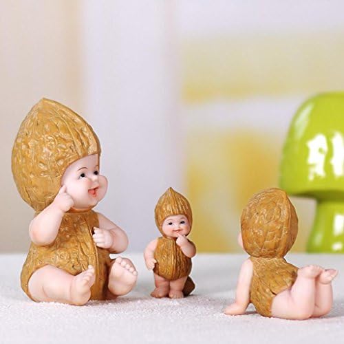 Work of Art Creative Resin Sculpture Walnut Baby Crafts Ornaments Bedroom Living Room TV Cabinet Home Decorations Gift Rollsnownow (Size : 3pcs/set)