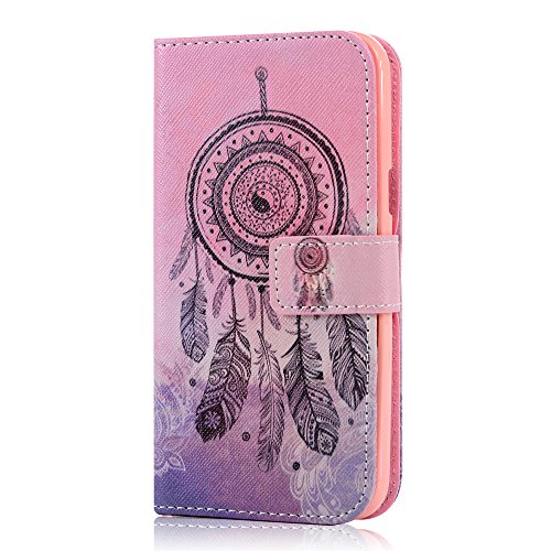 Hülle für Samsung Badalink J5 2015 UltraSlim Schutzhülle Leder PU Handyhülle Muster Rosa Lila Handytasche Wallet Case Ständer Handyhuelle Cover +Eingabestift+Staubstecker - 4