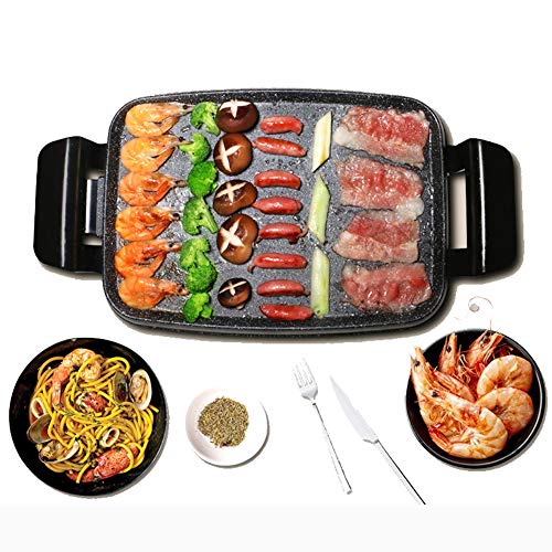 Preisvergleich Produktbild SJZC Pfännchen Grill antihaftbeschichtet wärmeisolierten Partygril Naturgrillstein Stufenlos regelbarer Thermostat 6695