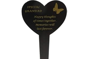 ANGRAVEMEMORIALS Special Grandad Memorial Heart Remembrance Verse Ground Stake
