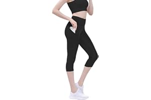 Zhiaek Legging de Sport Femme 3/4 Pantalon Court Femme été Taille Haute Pantacourt Opaque Doux Corsaire Legging sans Coutures pour Le Fitness et Le Yoga