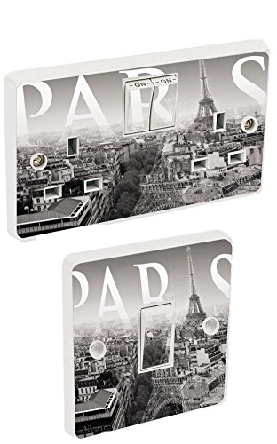 Paris Light Switch & Double Socket Sticker Vinyl / Skin cover sosw36