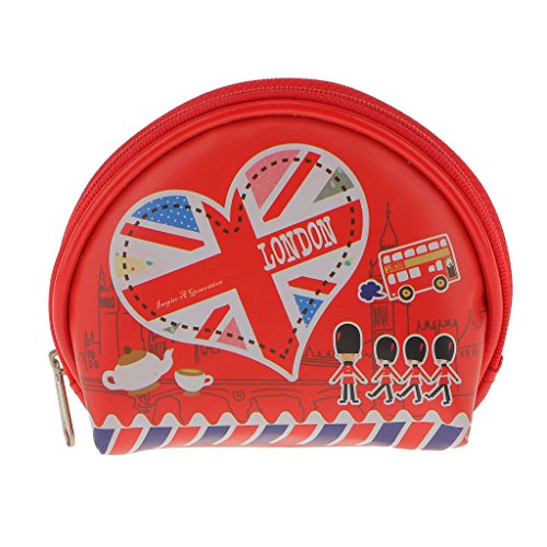 Magideal Semicircle Zipped Coin Purse/Wallet Mini Cosmetic Bag - Love London Red RS.220 (65.00% Off) - Amazon