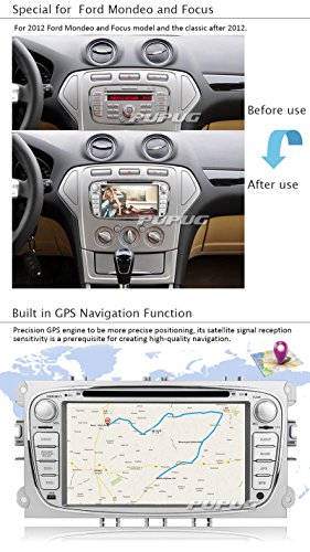 Cš¢mara Trasera Eincar Incluye !!! para Ford Focus Mondeo (a?o de Soporte Antes de 2012) de 7 Pulgadas Indash Coches Reproductor de DVD GPS Navi iPod ESTšŠreo Bluetooth Tarjeta de 8GB Pantalla tš¢