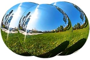 SMELEYOU Boules de Regard en Acier Inoxydable Gazing Globe de Jardin Miroir réfléchissant Sphère réfléchissant Globe Globe Creux sans Couture pour la décoration de Jardin à Domicile 3pcs