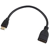 AFUNTA Mini HDMI Male to HDMI Female Converter Adapter Cable Cord 1080P