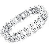 Lafeil Armreifen Silber Modeschmuck Armbänder Herren Edelstahl Armband Silber Motorrad Herren Kette Armreifen Für Herren Punk Gothic