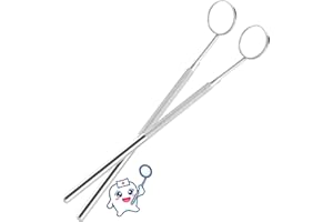 VOKMON 2PCS Espejo Dental, Espejo de Inspección, Belleza de Acero Inoxidable Maquillaje Espejos Herramientas de Dentista para Extensiones de Pestañas Espejos de Inspección (2PCS)