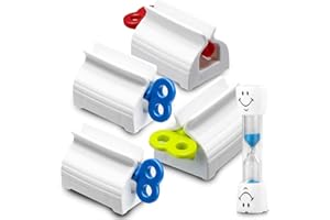 MARKETIFAR Presse Tube Dentifrice - Lot de 4 Presse Dentifrice +1 Sablier Brossage De Dent Enfant Offert - Presse Dentifrice Anti Gaspillage