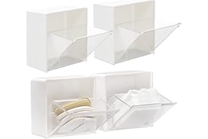AILELAN Qtip Holder, 4 Piezas Qtip Dispenser Organizador de Almohadillas de Maquillaje, Caja de Almacenamiento de Hisopos de Algodón para Maquillaje, Aalgodón y Hisopos de Cosméticos Organizados
