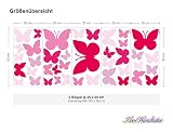 I-love-Wandtattoo WAS-10073 Kinderzimmer Wandsticker Set „Pinke Schmetterlinge für Mädchen“ 40 Stück zum Kleben Wandtattoo Wandaufkleber Sticker Wanddeko - 3