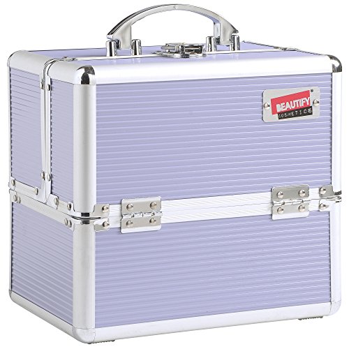 Beautify Professional Small Lush Lilac Aluminium Beauty Cosmetics & Make Up Case