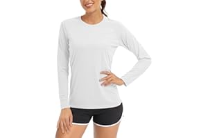 TACVASEN T-Shirts Manches Longues Femme UV Chemise de Protection Solaire UPF 50+ Extérieur Hauts de Performance