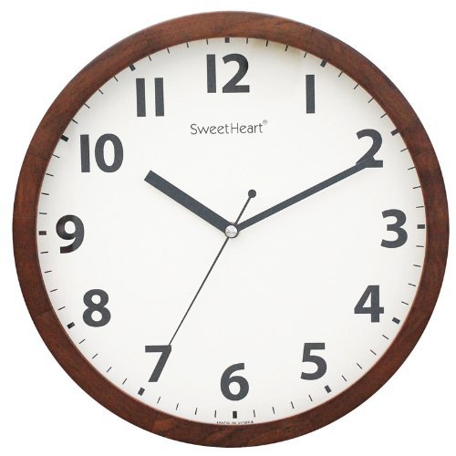 Decowall DSH-W30M Nicht Tickende Stille Holz Wanduhr Modern für Wohnzimmer Küche Büro (Braun, 30cm)