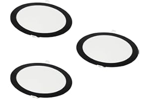 Jandei - Pack 3x Downlight LED 18W Redondo, Empotrable, 1440 Lum, Interior IP20, Marco Acabado Negro, Hueco Corte Ø 200-Ø 205 mm, Extraplano 13mm, Transformador Incluido (Blanco Frío 6000k)