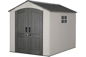 Lifetime 7 FT. X 7 FT. Outdoor Storage Shed Two Windows Desert Sand