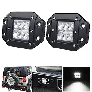 ASIATICK Led Work Flushmount 6 Led Bumper Insert Light for Car/Jeep/SUV/Thar/4x4 - (Set of 2 Piece)