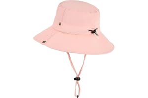 Exemaba Unisex Sun Hat for Kids Wide Brim Sun Protection Cap for Teen Youth Adjustable Bucket Safari Hat for Age 2-14y